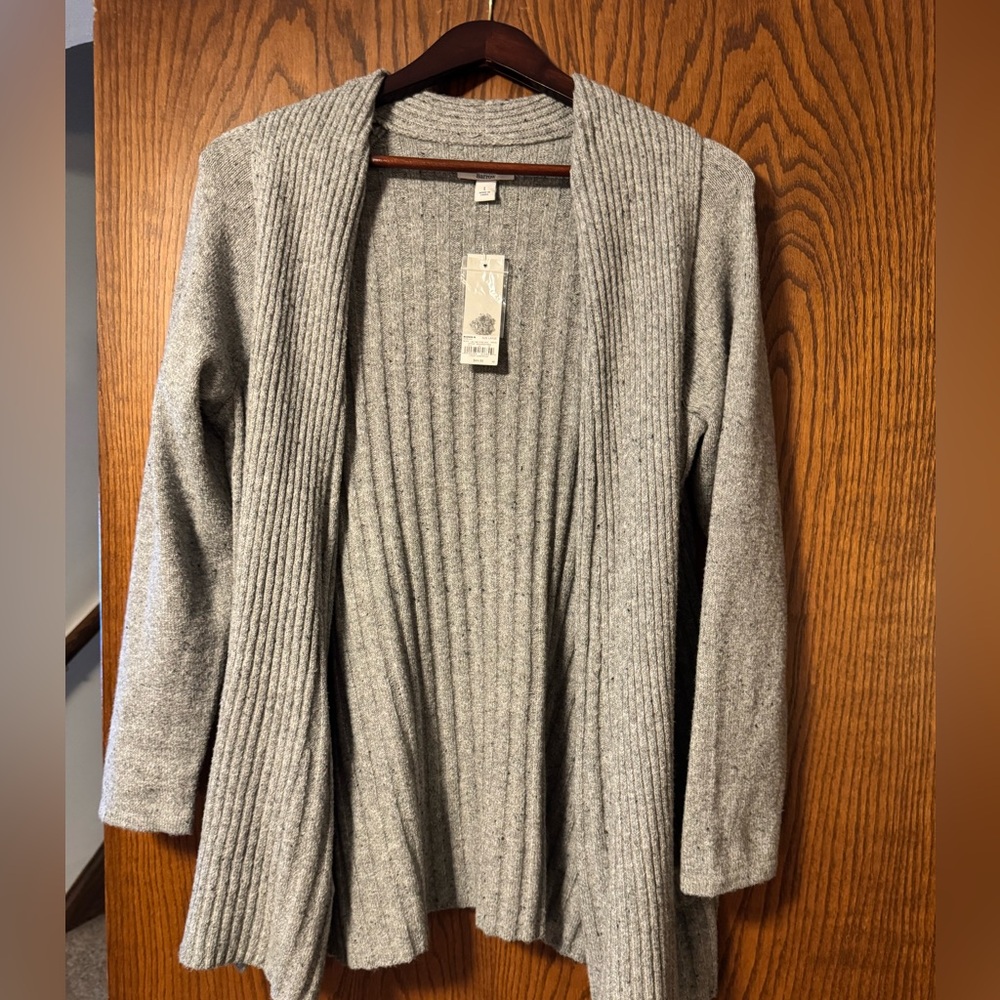 Croft & Barrow Women's Heather Gray Open Cardigan
